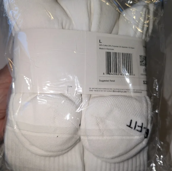 Nike Everyday Plus White Crew Socks Large - Picture 4 of 5